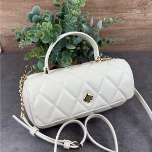 NWT Kate Spade Heart Barrel Quilted Crossbody Meringue KK175
